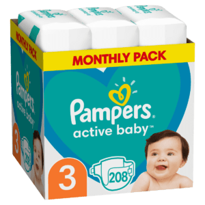 Pampers Active Baby No3, (6-10 kg) , 208 τεμάχια