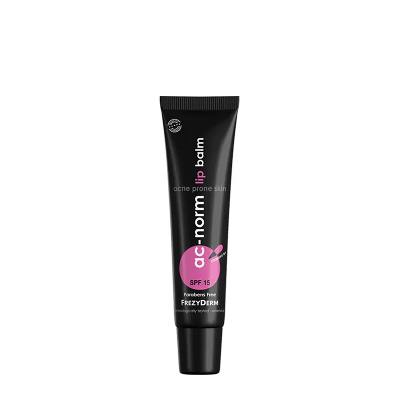 Frezyderm Ac-Norm Lip Balm spf15, Ενυδατικό Balm με άνυδρη σύνθεση για καθημερινή περιποίηση χειλιών και ανακούφιση χειλίτιδας από φαρμακευτικές αγωγές, 15ml