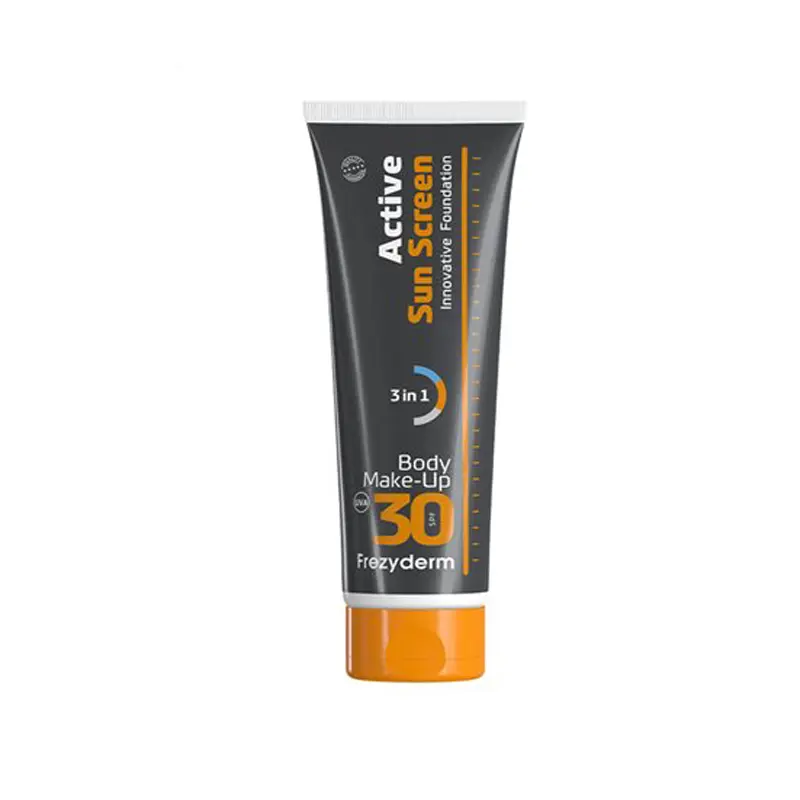 Frezyderm Active Sun Screen Body Foundation spf 30, Ενεργό αντηλιακό make-up σώματος , 75ml