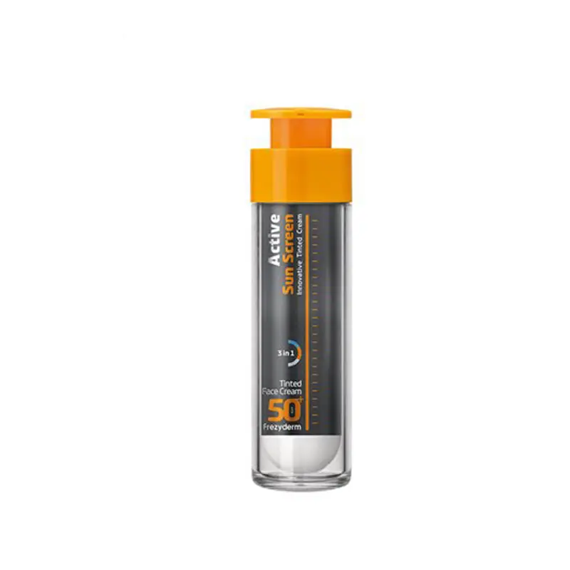 Frezyderm Active Sun Screen Tinted Face Cream spf50+, Ενεργή αντηλιακή κρέμα προσώπου με χρώμα για πολύ υψηλή προστασία, 50ml