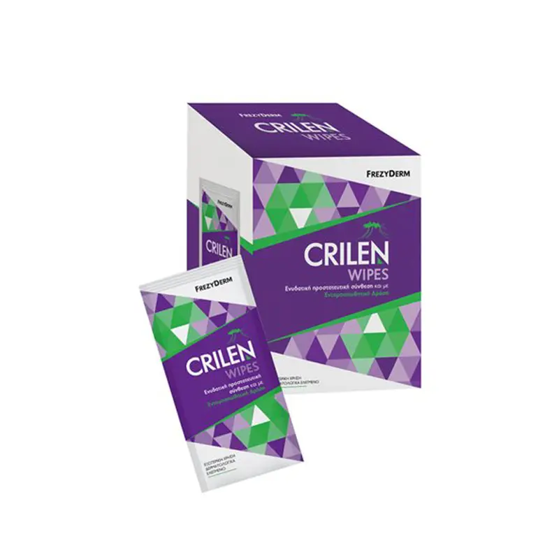 Crilen Wipes,γρά ενυδατικά μαντηλάκια που προστατεύουν απο τα έντομα, 20 τεμάχια