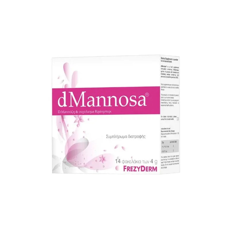 Frezyderm D-Mannosa, Συμπλήρωμα διατροφής για το Ουροποιητικό Σύστημα με D-Μαννόζη και εκχύλισμα Kράνμπερι, 14 sachets