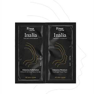 Inalia Intensive Exfoliation Smooth & Glow Face Scrub & Intensive Moisture Hydrogel Face Mask, Κρέμα Απολέπισης & Μάσκα Ενυδάτωσης, 2x8ml