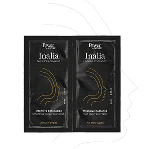 Inalia Intensive Exfoliation Smooth & Glow Face Scrub & Intensive Radiance Red Clay Face Mask, Κρέμα Απολέπισης & Μάσκα Λάμψης, 2x8ml