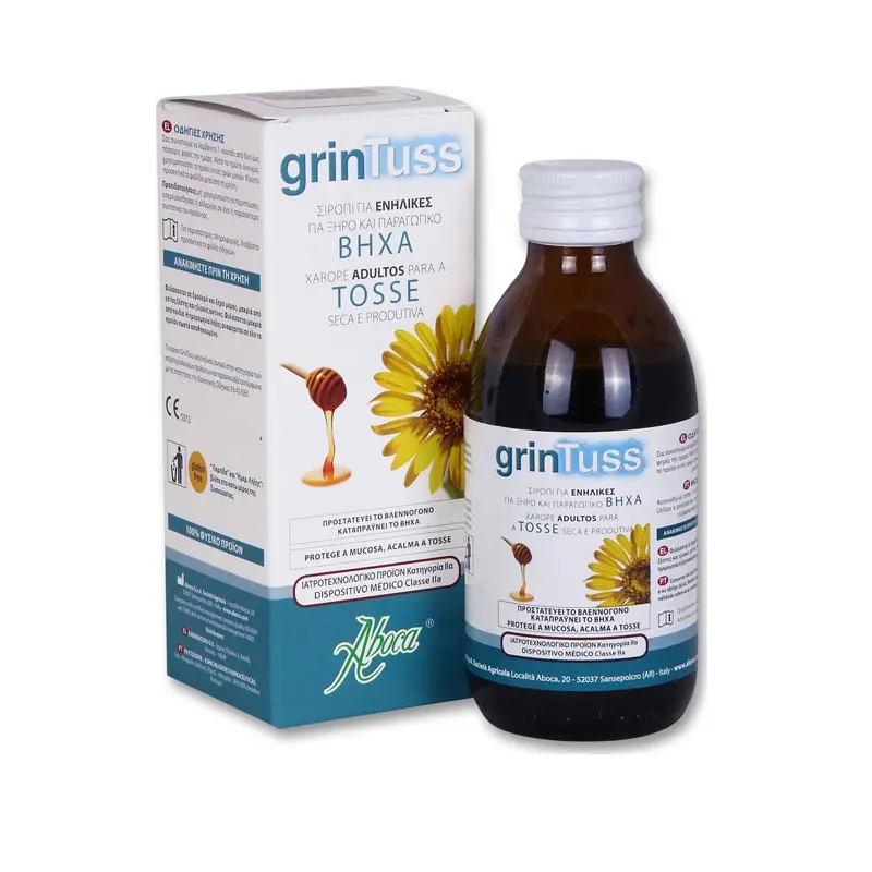 Aboca Grintuss Adult, σιρόπι για τον ξηρό και παραγωγικό βήχα, 180ml