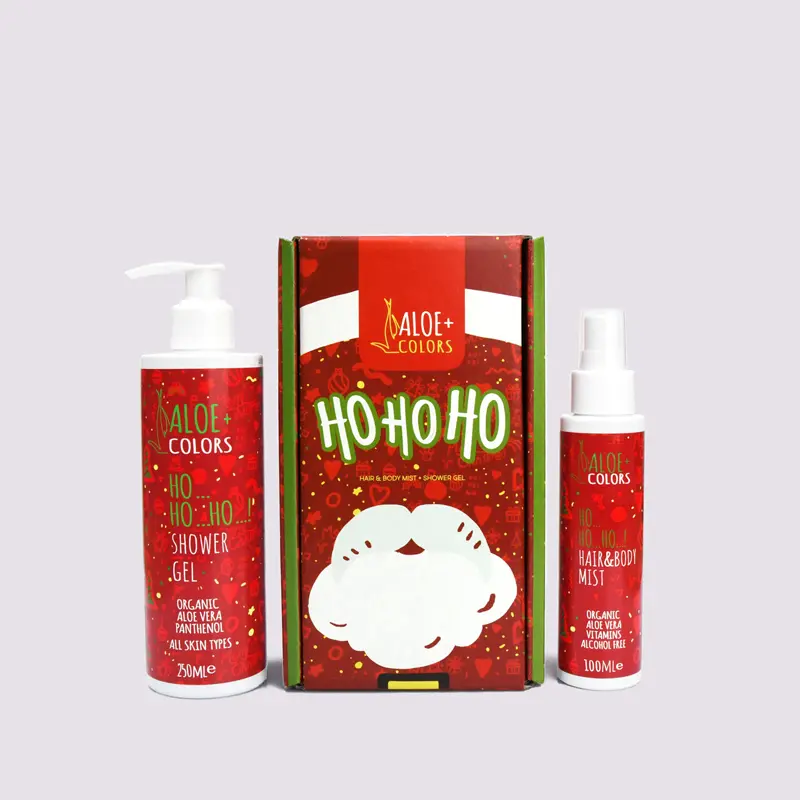 Aloe Colors Christmas Ho Ho Ho Gift Set 2022, Shower Gel 250ml & Hair+Body Mist 100ml