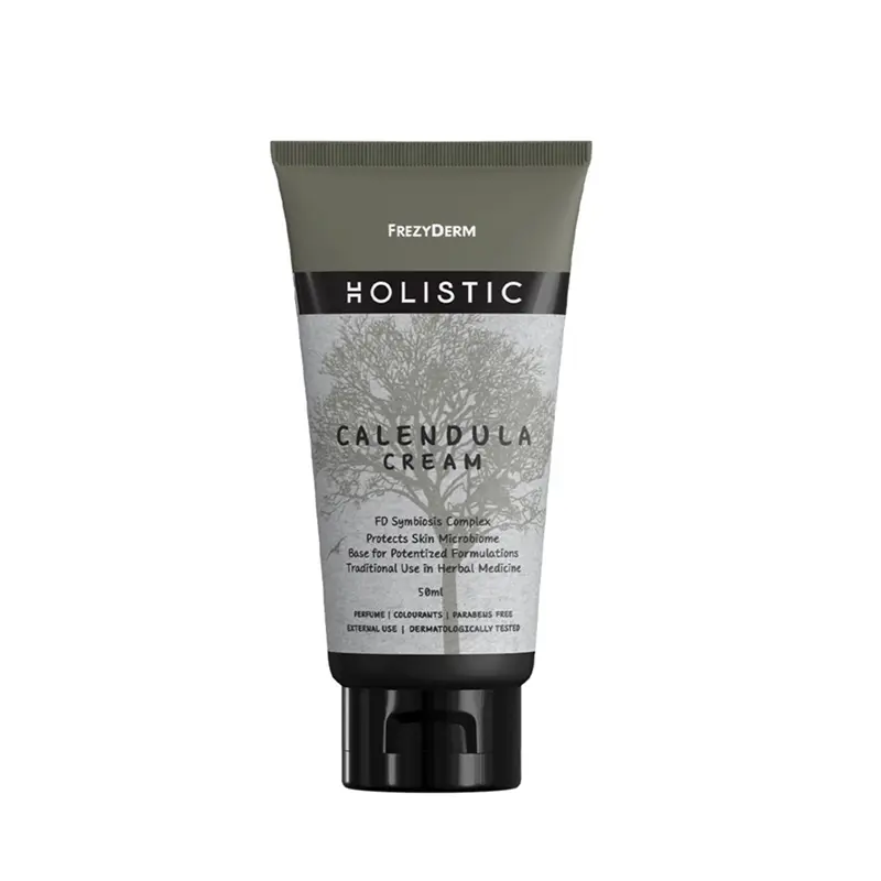 Frezyderm Holistic Calendula Cream, Κρέμα με Καλέντουλα, Κρέμα για πρόσωπο και σώμα που ανακουφίζει, ενυδατώνει, καταπραΰνει και βοηθά στην εξισορρόπηση καταστάσεων διαταραχής της δερματικής χλωρίδας, 50ml