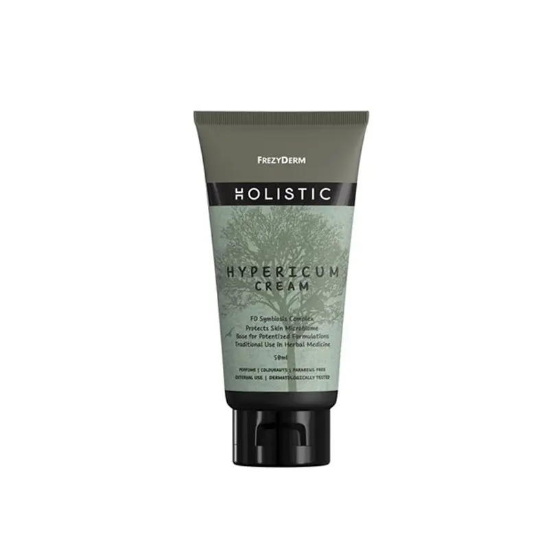 Frezyderm Holistic Hypericum Cream, Κρέμα για πρόσωπο και σώμα που μειώνει τους ερεθισμούς και συμβάλλει στην αναδόμηση της επιδερμίδας, 50ml
