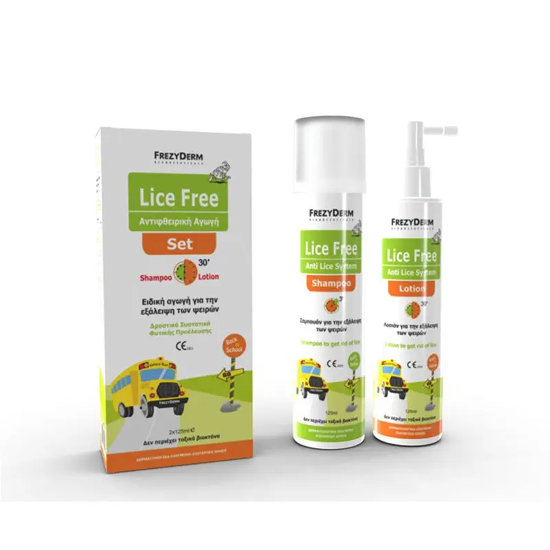 Frezyderm Lice Free Set (Shampoo & Lotion), Ειδική Αγωγή για την Εξάλειψη των Ψειρών, 2x125ml