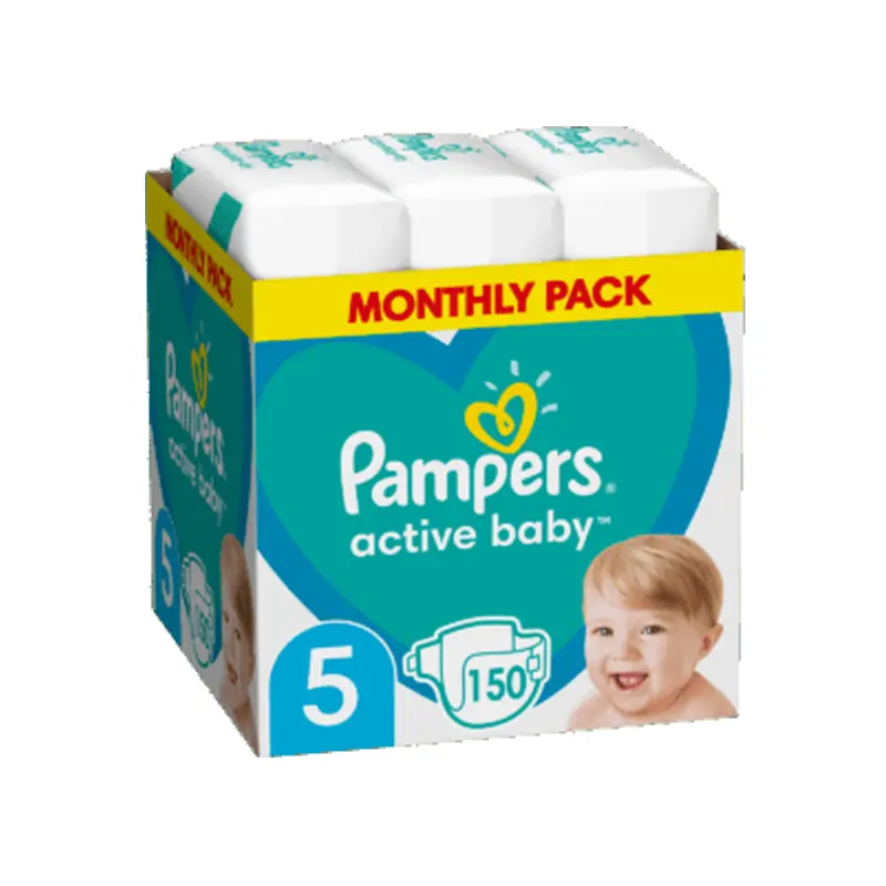 Pampers Active Baby No5, (11-16kg), 150 τεμάχια
