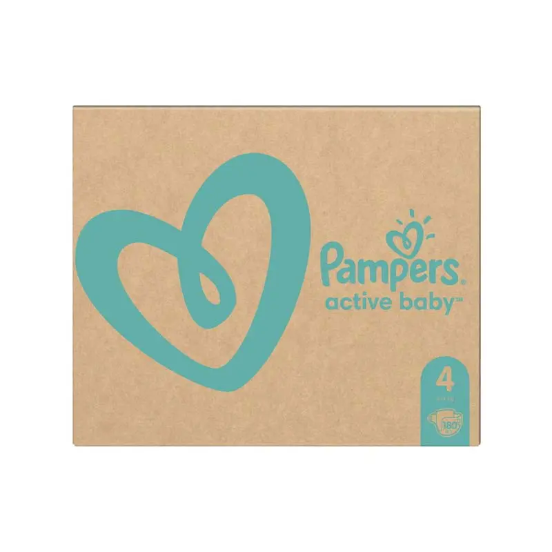 Pampers Active Baby No4, (9-14 kg) ,180 τεμάχια