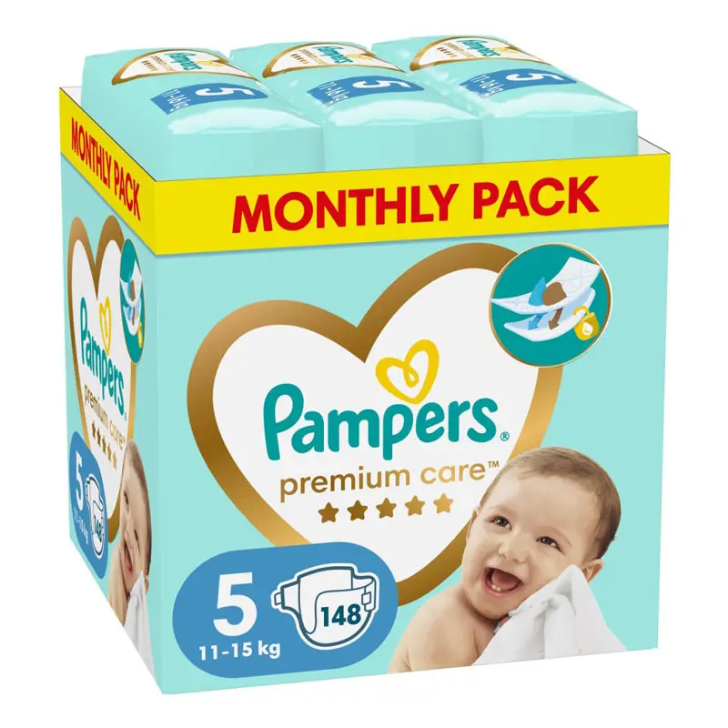 Pampers Premium Care No5, (11-16 kg), 148 τεμάχια
