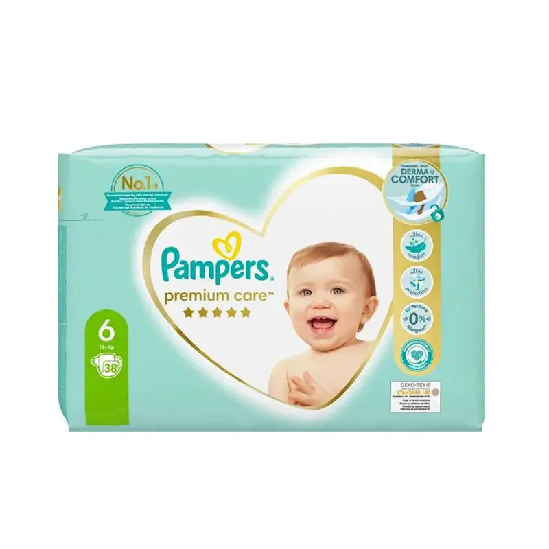 Pampers Premium Care No6, (13+kg), 38 τεμάχια