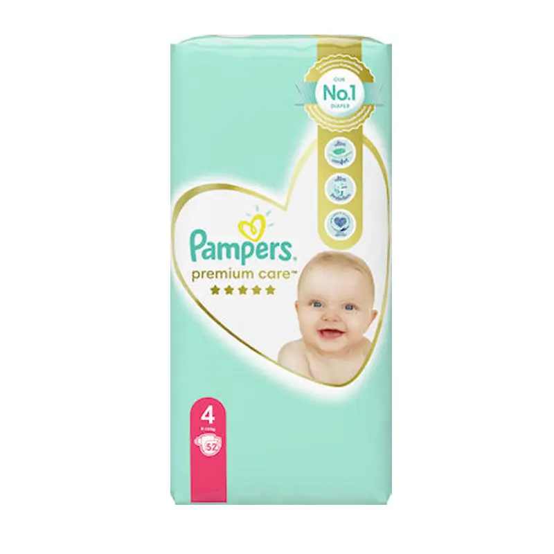 Pampers Premium Care No4, (8-14 kg), 52 τεμάχια
