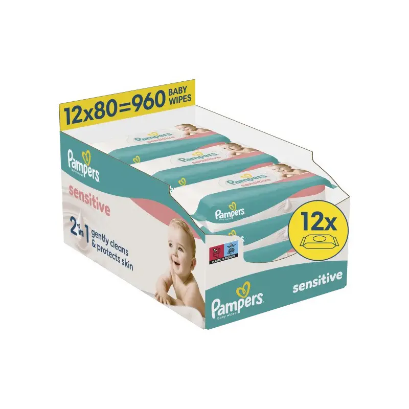 Pampers Wipes Sensitive 12x80 τεμάχια