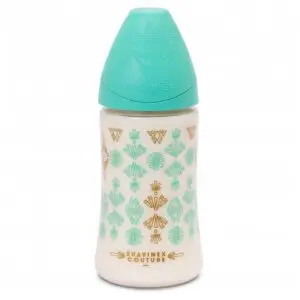 Suavinex Haute Couture Μπιμπερό Πλαστικό, θηλή Σιλικόνης, 270ml, Πράσινο