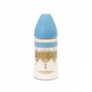 Suavinex Haute Couture Μπιμπερό Πλαστικό, θηλή Σιλικόνης, 270ml, Γαλάζιο