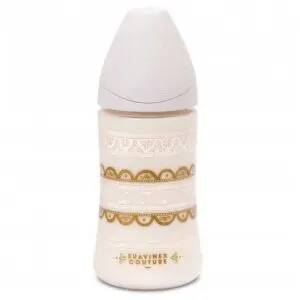 Suavinex Haute Couture Μπιμπερό Πλαστικό, θηλή Σιλικόνης, 270ml, Λευκό
