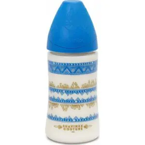 Suavinex Haute Couture Μπιμπερό Πλαστικό, θηλή Σιλικόνης, 360ml, Μπλε