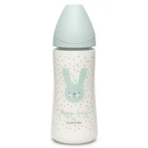 Suavinex Rabbit Μπιμπερό Πλαστικό, θηλή Σιλικόνης 4+ μηνών, 360ml, Green