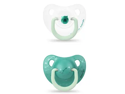 Suavinex Πιπίλα θηλή Σιλικόνης, 0-6 μηνών, Night Little Bear