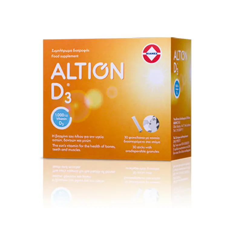 ALTION D3, 1000IU, 30 Sachets με γεύση πορτοκάλι