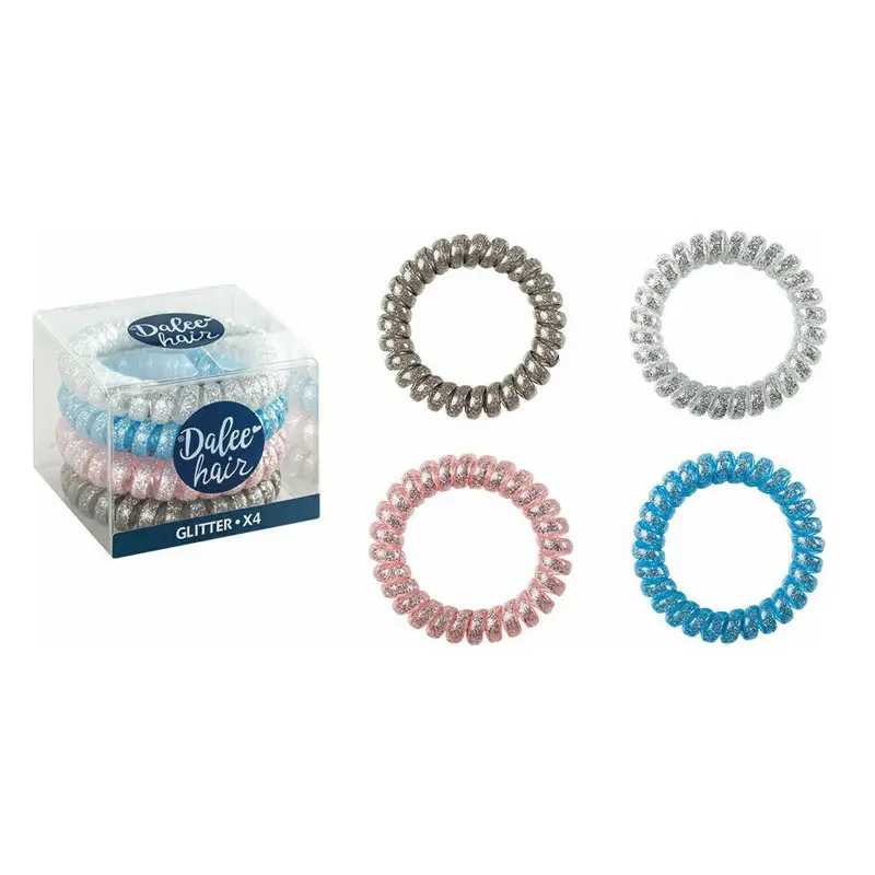 Dalee Hair Spiral Glitter, 4 τεμάχια