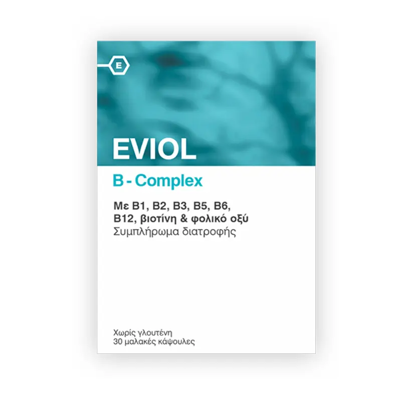 Eviol B-Complex Σύμπλεγμα Βιταμινών Β, 60 μαλακές κάψουλες