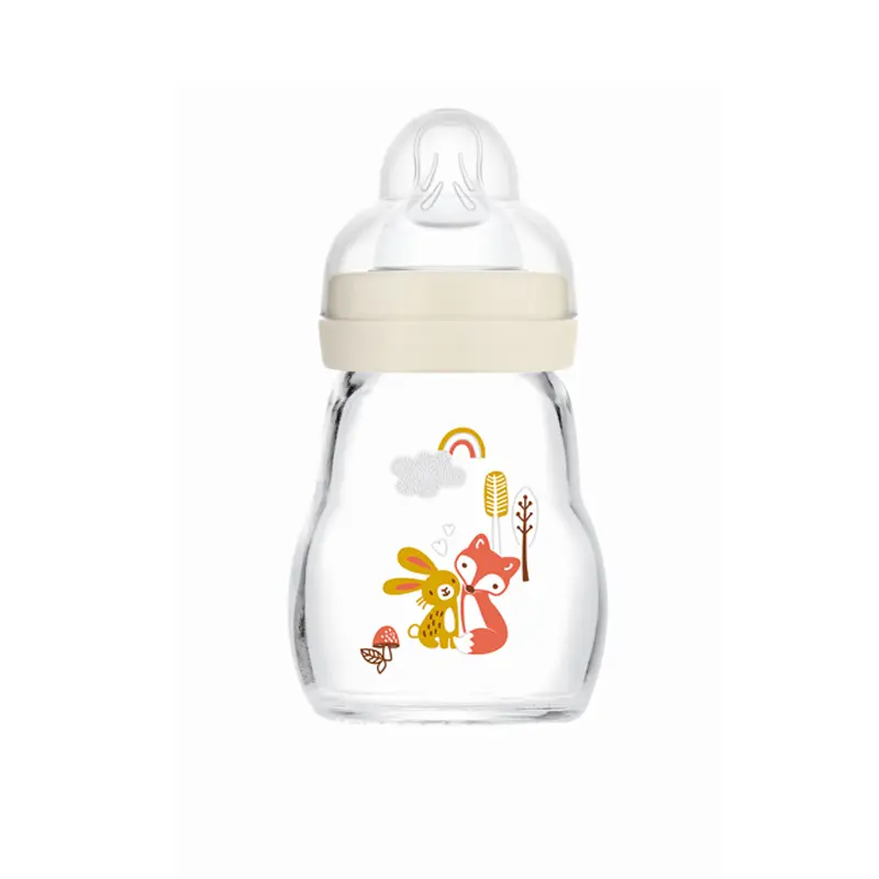 Mam Μπιμπερό Γυάλινο Feel Good 170ml, 0+ μηνών, Μπεζ