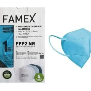 Μάσκα FFP2 Ενηλίκων Γαλάζια, 1 τεμάχιο