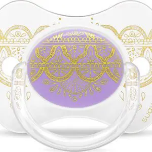 Suavinex Haute Couture Πιπίλα, θηλή Σιλικόνης, 0-4 μηνών, Λιλά