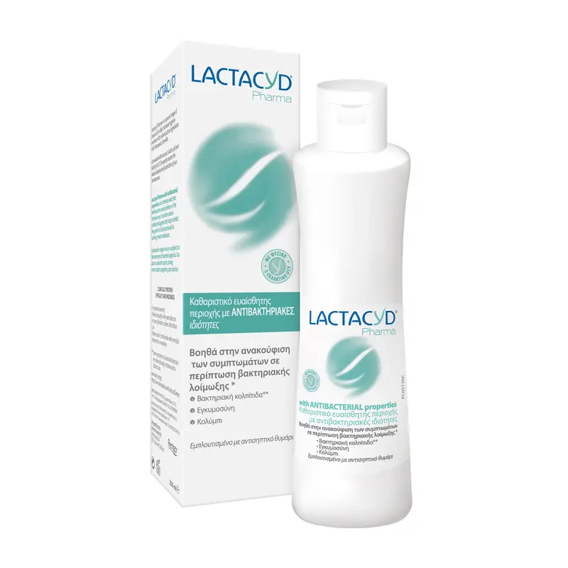 Lactacyd Pharma Antibacterials, με Αντιβακτηριακές Ιδιότητες για την ανακούφιση της δυσφορίας σε περίπτωση βακτηριακής λοίμωξης, 250ml