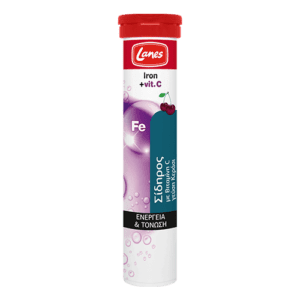 Lanes Iron + Vitamin C,γεύση κεράσι, 20 αναβράζοντα δισκία