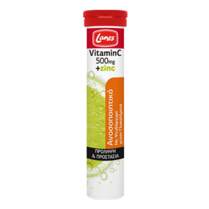 Lanes Vitamin C 500mg + Ψευδάργυρος, γεύση λεμόνι, 20 αναβράζοντα δισκία