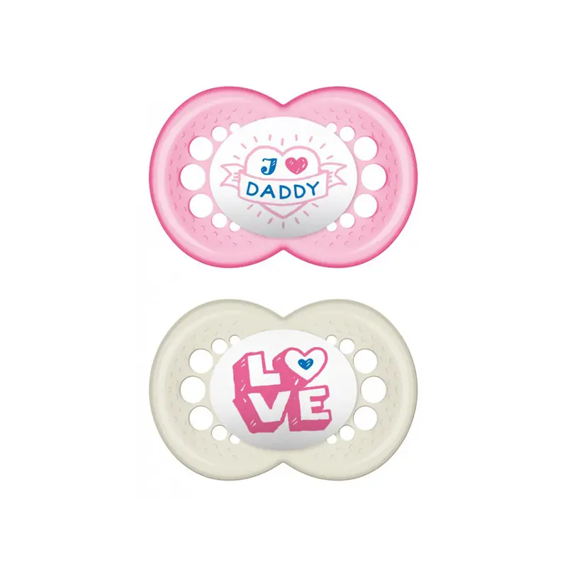 MAM Πιπίλα Love Mummy & Daddy Σιλικόνης, 6-16 μηνών, 2 τεμάχια