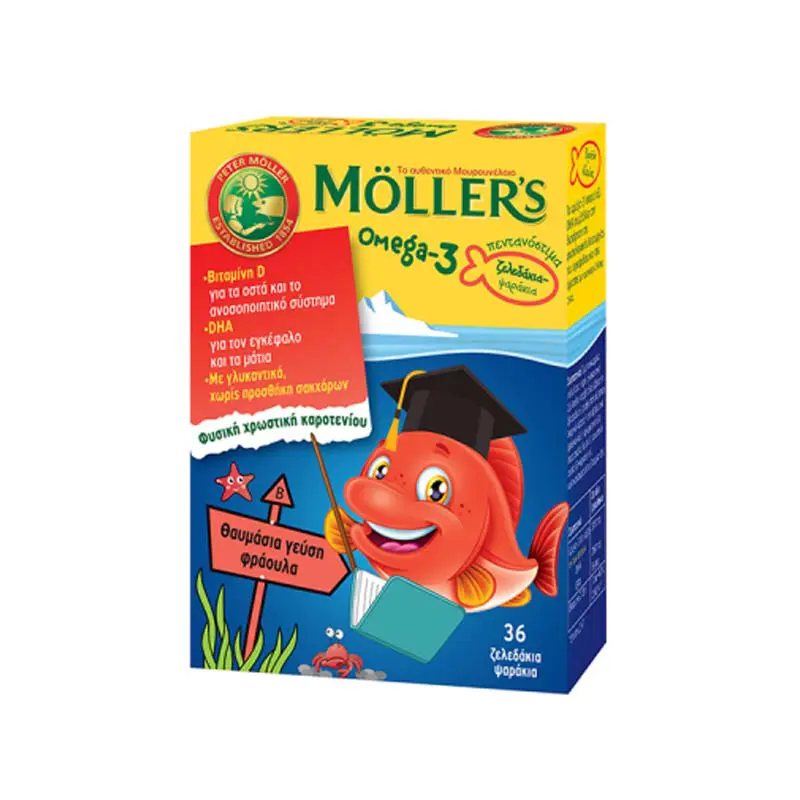 Möller’s Ψαράκια - Ζελεδάκια Omega3, Φράουλα