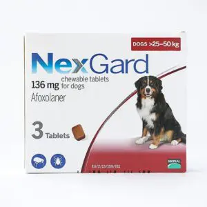 Nexgard 136mg Αντιπαρασιτικά Δισκία για Σκύλους 25-50Kg, 1 δισκίο