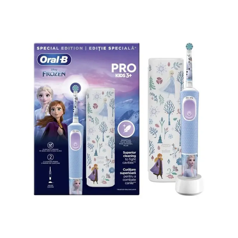 Oral-B Vitality Kids Frozen, Παιδική Ηλεκτρική Οδοντόβουρτσα & ΔΩΡΟ Θήκη Ταξιδίου, 1 τεμάχιο