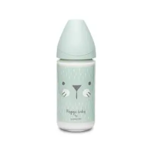 Suavinex Rabbit Μπιμπερό Γυάλινο, θηλή Σιλικόνης 0+ μηνών, 240ml, Green