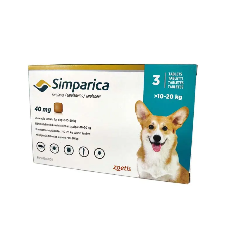 Simparica 40mg Αντιπαρασιτικά χάπια για σκύλους 10-20kg, 1 δισκίο