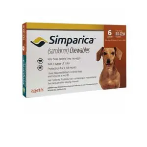 Simparica 20mg Αντιπαρασιτικά Χάπια για σκύλους 5-10kg, 1 δισκίο