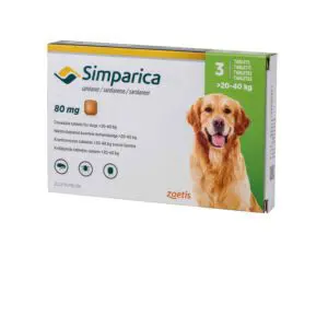 Simparica 80mg Αντιπαρασιτικά χάπια για σκύλους 20-40kg, 1 δισκίο