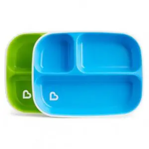 Munchkin Splash Divided Plates Green-Blue