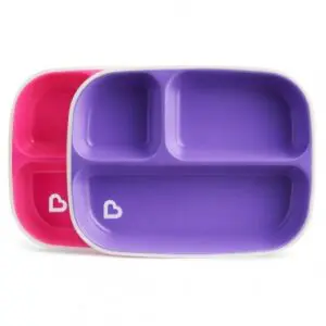 Munchkin Splash Divided Plates Pink-Purple