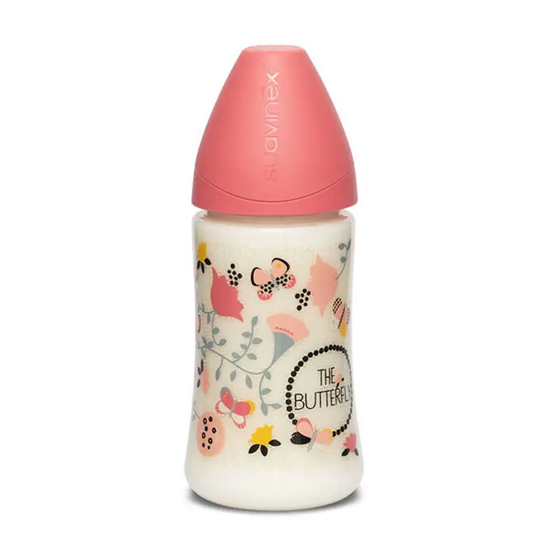 Suavinex Μπιμπερό Πλαστικό 270ml Butterfly Pink