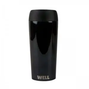 Well Ανοξείδωτες Κούπες Ταξιδιού Black Chrome, 450ml