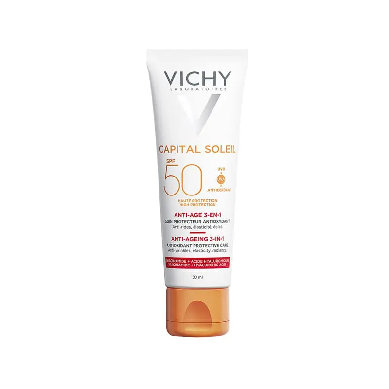 Vichy Capital Soleil Αντηλιακό Κατά των Ρυτίδων  3 σε 1 spf50+, 50ml