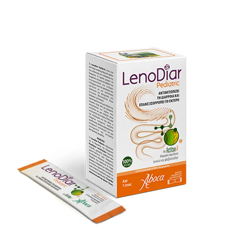 Aboca Lenodiar Pediatric, Αντιμετωπίζει τη διάρροια και επανεξισορροπεί το έντερο, 12 πόσιμα φακελάκια