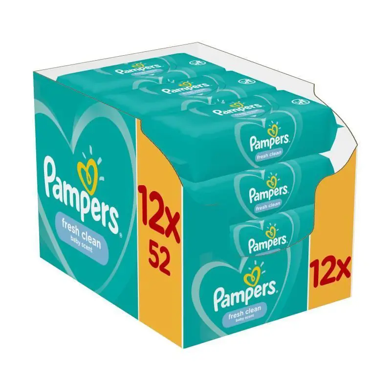 Pampers Wipes Fresh , 12x52 τεμάχια