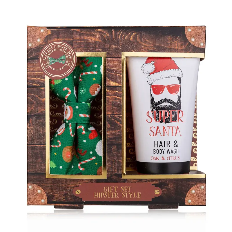 Accentra Hipster Style Xmas, Χριστουγεννιάτικο ανδρικό αφρόλουτρο μπάνιου 100ml & παπιγιόν